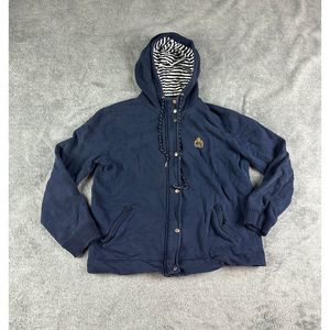 Lauren Jeans Co Ralph Lauren Women's Vintage Full Zip Hoodie Jacket Blue Size L